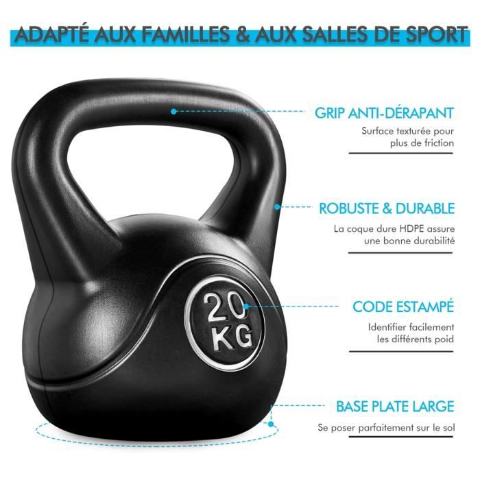 Kettlebell Souple 12 Kg SDHYL - Entraînement Fitness Musculation Maison Et Salle Avec Base Anti-Vibration