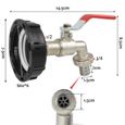 Adaptateur de robinet de vidange Raccord robinet en laiton chromé sortie 1/2 pouce-2