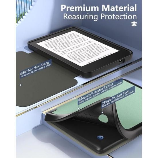 Coque Kobo Clara Colour Coque MoKo Pour Kobo Clara BW/Color/2E - Étui Fin Avec Veille Automatique Motif Fleurs Coque Kobo Clara Bw