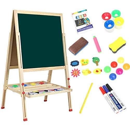 Teamson Kids Chevalet évolutif 3 En 1 En Bois, Tableau Blanc/noir, Réglable 110-130 Cm, Avec Rangement - Bleu