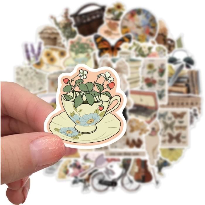 Ensemble 50 Autocollants Bohèmes Esthétiques Citations