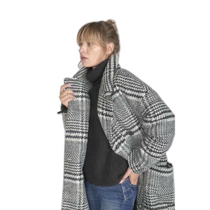 Manteau motif pied de poule femme store