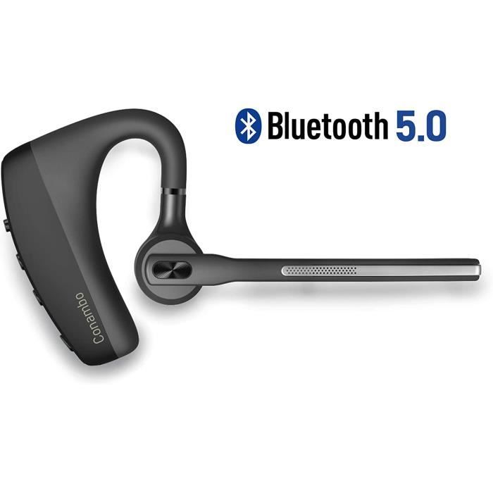 Oreillette Bluetooth sans Fil avec Dual Mic,V5.3 Kit Main Libre Bluetooth  Oreillette,48H d'appel Ecouteurs Bluetooth sans Fil Bureau Conduite,Casque