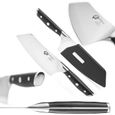 Série Carbon – Couteau couperet kiritsuke (couperet 18 cm), Couteau de Chef Chinois avec Coffret Cadeau - Couteau de Chef Japonais 7-3