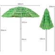 GIANTEX Parasol de Plage Inclinable Anti-UV en Paille 2M- Dia 2M- Parasol Pliable et Démontable- Cadre en Fer- pour Jardin- Vert-3