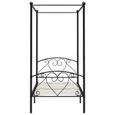 Cadre de lit à baldaquin - HURRISE - Noir Métal - 120 x 200 cm-3