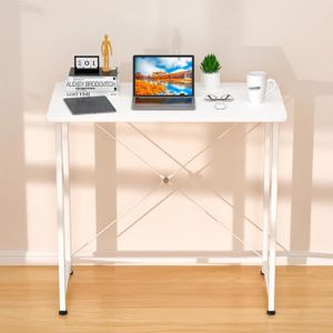 Bureau Pliant Avec étagère Intégrée Gain De Place Et Design Moderne, Rogerc Couleur Blanc Meubles Cosy | La Redoute