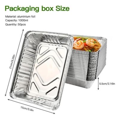 MEYAGOT Barquettes Aluminium 60 Pièces 650ml Avec Couvercles - Jetables Pour Four, BBQ, Pique-nique