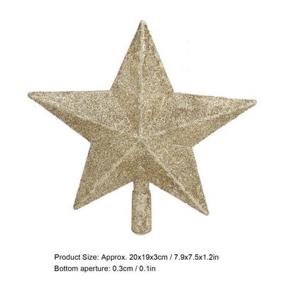 Étoile Dorée Scintillante Pour Sapin De Noël - Base à Ressort, Installation Facile, Décoration Festive Classique 32x25 Cm - 5