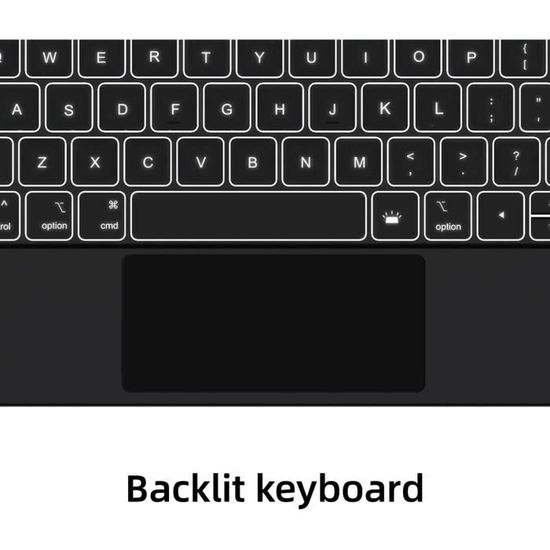 HOU Clavier pour iPad Pro 12,9 (6e, 5e, 4e, 3e génération - 2022, 2021,  2020, 2018) avec pavé tactile Trackpad Magic Type Keyboard Clavier  Bluetooth