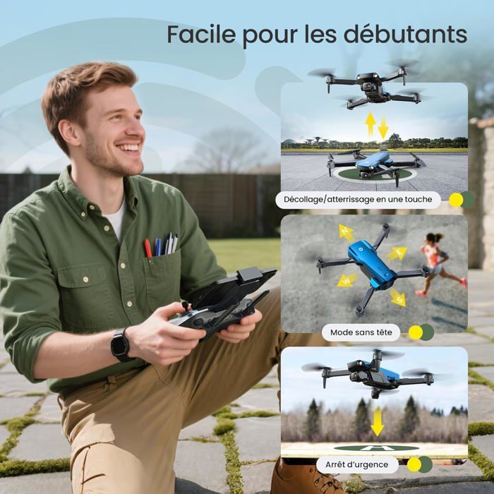 Holy Stone HS210 Mini drone pour enfants, nano quadricoptère RC avec 3 batteries, jusqu'à 21 min d'autonomie, maintien d'altitude, flips 360°, mode sans tête, idéal intérieur, rouge