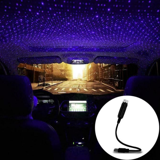 Zacharia Y-Crown USB Car USB Atmosphère Atmosphère Star Sky Lampe Ambient Star  Star Light LED Projecteur de plafond Violet Blue Hex - Cdiscount Auto