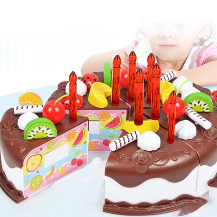 KABENFIS – Gâteau D’anniversaire En Bois – 6 Parts – Bougies Et Chiffres – Jeu éducatif