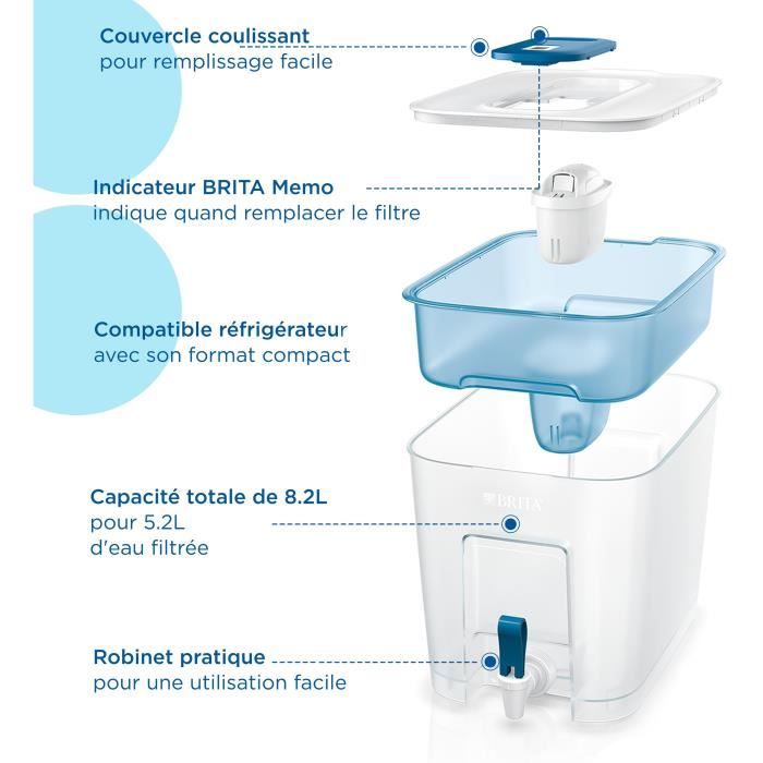 BRITA Carafe filtrante Distributeur d'eau filtrée Flow + 1