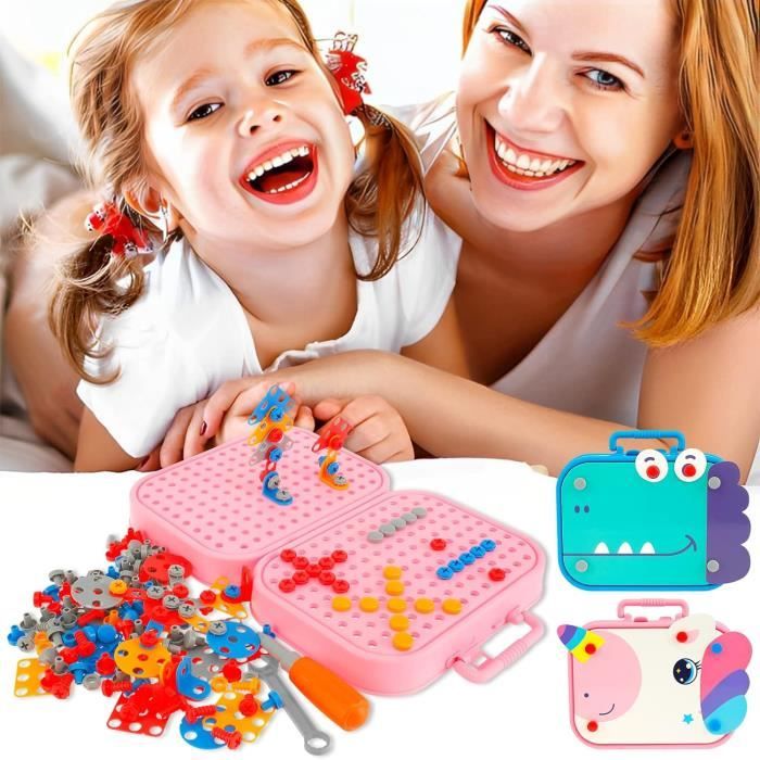 Mosaique Enfant Jeux Enfant 3 4 5 Ans - Montessori Jeu Construction Puzzle,  Cadeau Noel pour Enfants Fille Garcon 3 4 5 6 Ans