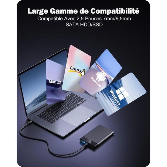 Boîtier Disque Dur Externe 2,5'' - USB 3.1 Gen2 - SATA HDD Et SSD