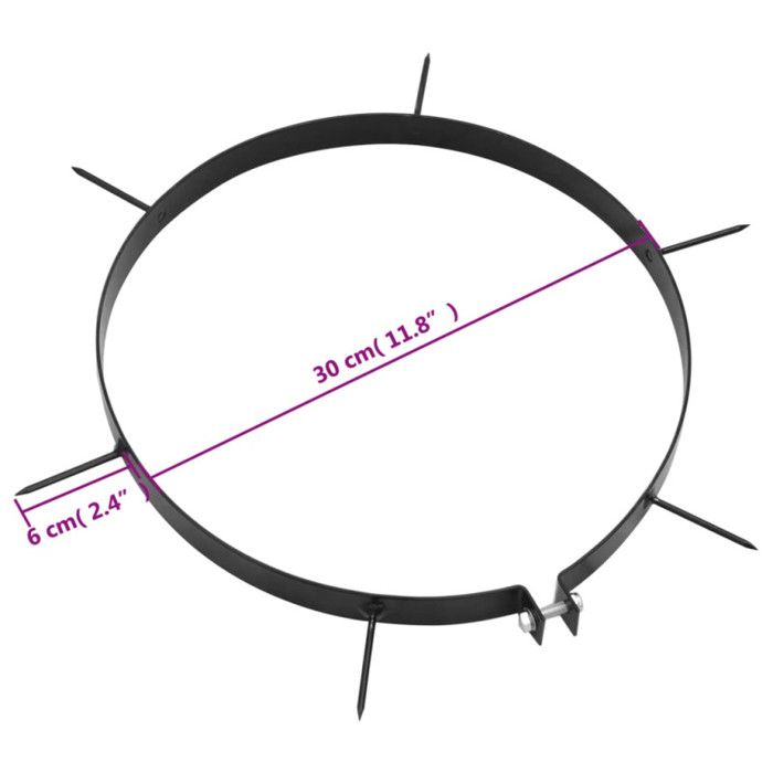 Lot De 5 Colliers Aérateurs De Pelouse 30 Cm Avec Pointes - Accessoires Pour Rouleau De Gazon - Aérateur Jardin