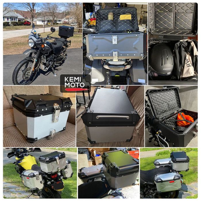 Top Case Moto Universel 55L - Coffre Alliage Aluminium étanche, Antivol - Pour Casque Et Bagages - Avec Serrure Et Clés - 7