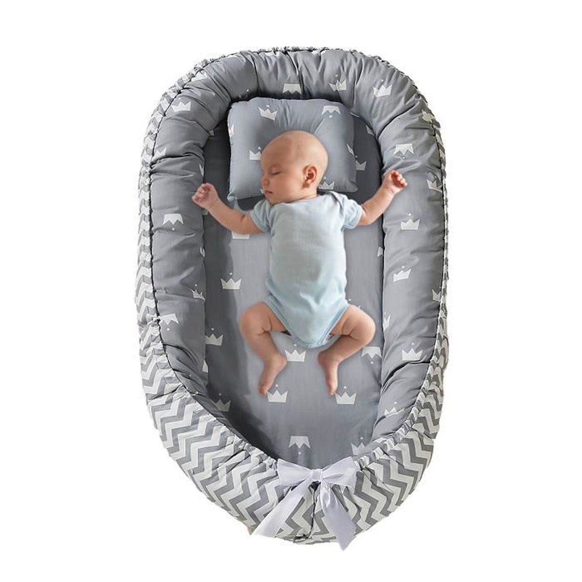Coussin Tapotement Automatique Bébé 60x23x15cm - 3 Modes, Télécommande, Oreiller Apaisant