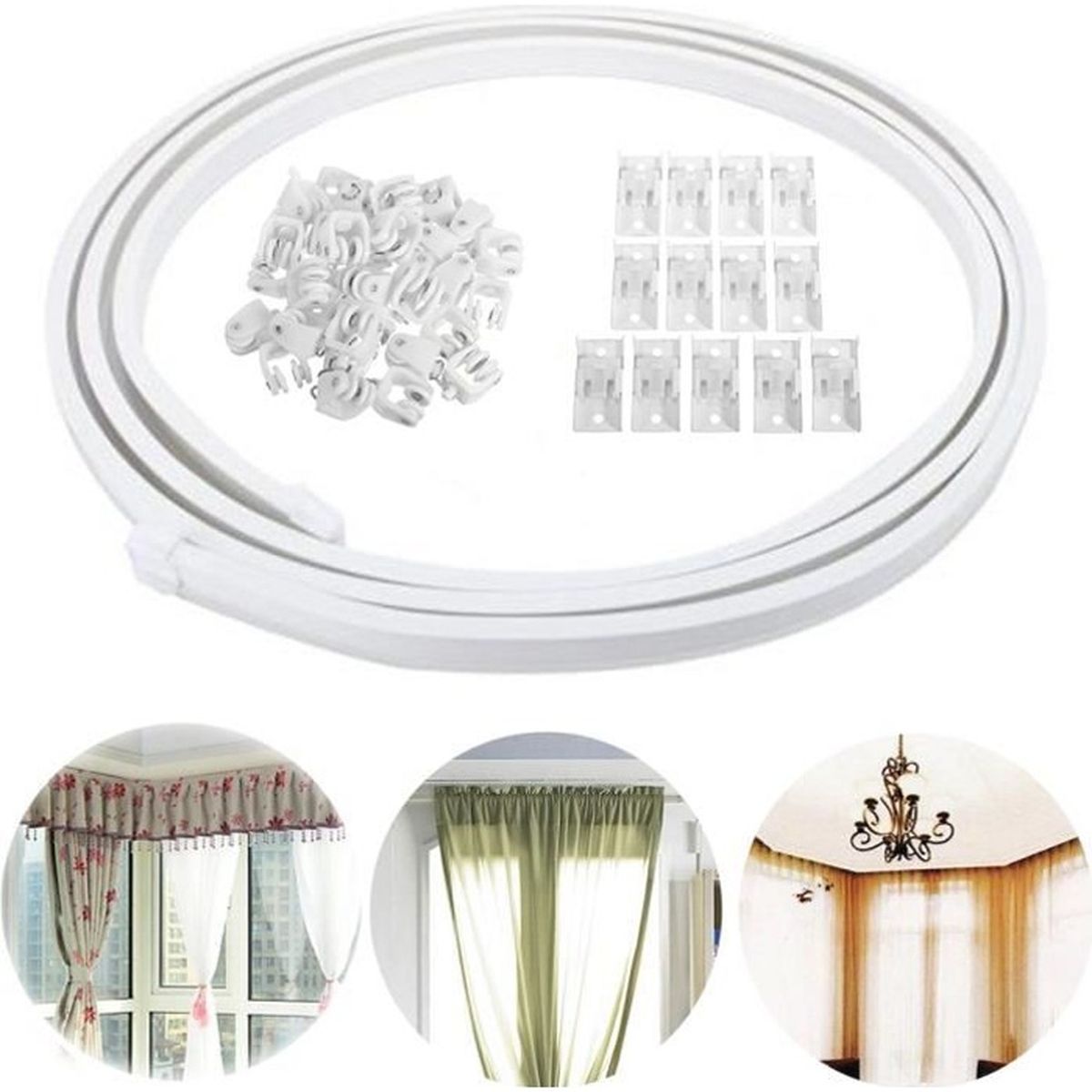 10 Rails Rideaux En Plastique – Pour Décoration Fenêtre, Fixation Par Clips, Lot économique