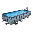 EXIT TOYS.COM Piscine hors sol - EXIT TOYS - Stone - Rectangulaire - 12600 L - Gris - Acier - Pompe à filtre