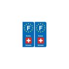 EUSKAL HERRIA EH F Europe Suisse Switzerland autocollant plaque - Angles : arrondis Arrondis