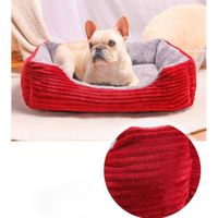 Rouge L(70*52*15)cm  Coussin doux pour chien de couchage rectangulaire lh1020sddogmat54f