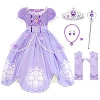 Costume de princesse fille Jurebecia - Robe violette pour fête d'anniversaire, cosplay et carnaval