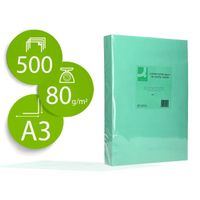 Papier couleur q-connect multifonction a3 80g/m2 unicolore vert ramette 500 feuilles