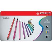 STABILO Pen 68 - Boîte métal - lot de 30 feutres de coloriage