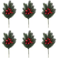 Lot De 4 Branches De Pin Artificielles Avec Pommes De Pin Pour Décoration De Noël - 18x6 Cm, Réalistes