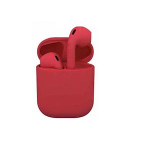 CASQUE - ÉCOUTEURS Rouge-Écouteurs sans fil I12 TWS Macaron Bluetooth