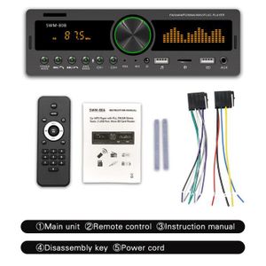 AUTORADIO Ensemble standard-Autoradio avec lecteur MP3 multimédia mains libres, 1din, FM-AM, Audio, entrée USB-SD-AUX,