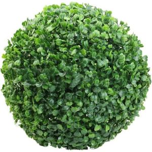 FLEUR ARTIFICIELLE Boule de buis artificielle - Plastique - Décoration de plantes - Vert - 15x15cm