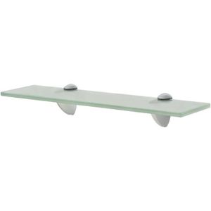 Étagère D'angle En Verre Trempé Blanc - 35x35 Cm, Support Chromé, Pour Cuisine, Salle De Bain, Salon