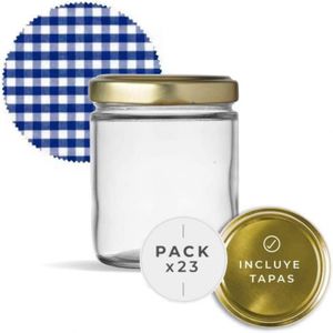Cabilock Lot de 24 couvercles de bocaux en métal anti-fuite avec large ouverture Doré 70 mm