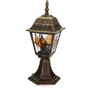 LAMPE DE JARDIN  Lampadaire d'extérieur - [MARQUE] - Couleur marron - Design rustique - H:42cm - E27