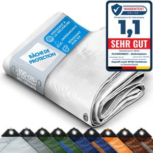Bâche De Couverture Étanche Protection En Pe Avec Oeillets 6x10m 180 G M2 Blanc 83283965