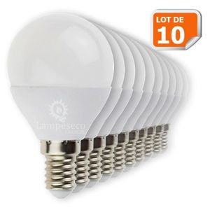 AMPOULE - LED Lot de 10 Ampoules LED E14 Mini Globe 6W eq. 40W 4