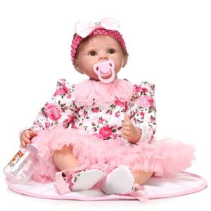 POUPÉE 22 pouce 55 cm bébé reborn Silicone poupées, réaliste poupée reborn bébés jouets pour fille princesse cadeau brinquedos Enfants de j