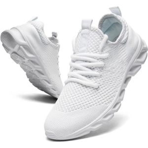 BASKET Baskets Homme - Chaussures de jogging légères et respirables - Blanc