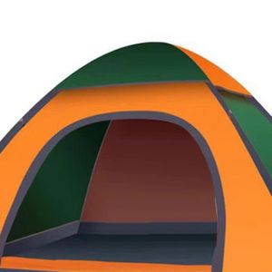TENTE DE CAMPING SALALIS Tente de camping en plein air Tente de sport camping Vert foncé et orange 1‑2 personnes porte simple puits de lumière