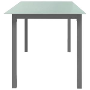TABLE DE JARDIN  Table de jardin Gris clair 150x90x74 cm Aluminium et verre XID