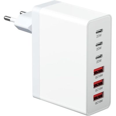 Chargeur USB-C 100W 4 Ports - Rapide, Universel, Avec Câble 2m - Compatible MacBook, IPhone, Galaxy, IPad