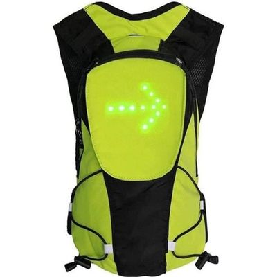 LED Sac À Dos USB Rechargeable Réfléchissant avec Signal Lumineux, Sac de Sécurité en Plein Air Sport avec 5 Mode Indicateur de Direction Et Télécommande Ppour Faire du Vélo La Nuit Yellow