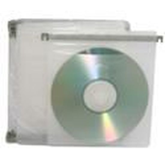 Vision Media Lot de 5 boîtiers CD transparents à plateau noir Tranche 10,4mm 