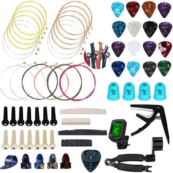 6 Chevilles Accordeur Guitare Folk - En Noir, Système Verrouillage Cordes - Accessoire élégant Et Solide Pour Guitare Acoustique/électrique
