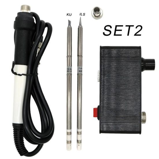 Pièces De Rechange Station Soudure DSK T12-D – Kit Poignée Silicone + Panne T12-K (Choisis Ton Option) – Pour Fer à Souder 12-24V 75W