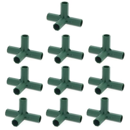 Lot De 8 Raccords PVC 19 Mm Verts - Pour Serre, Structure, Cadre DIY, Connecteur Robuste