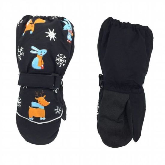 Gants D'hiver Enfant Dinosaure Bleu 3-7 Ans - Imperméables Coupe-vent, Doublure Polaire, Réfléchissants